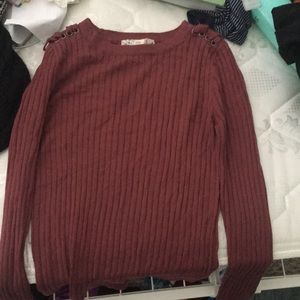 Dark pink ribbed sweater
